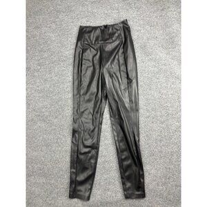 Guess Pants Womens Small Black Faux Leather Skinny High Rise Zip Leggings